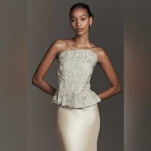 Strapless Pleated Peplum Top
In: Blue Pattern